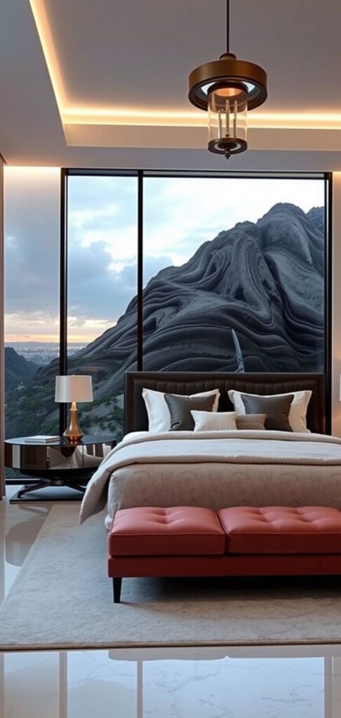 A luxury bedroom that Balancing Grandeur with Simplicity