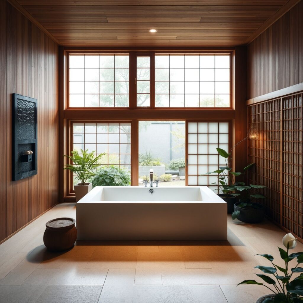 Japanese Themed Bathroom Create Onsen Inspired Serenity with Zen Elements