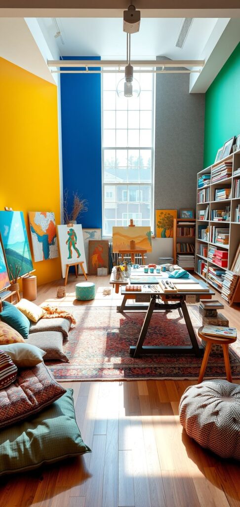 Vibrant Colors and Textures in Art Spaces