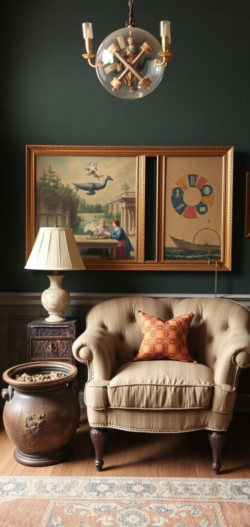 Vintage Art Room Aesthetic Adding Authenticity with Heirlooms and Handcrafted Pieces